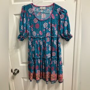 Natural Life Floral Mini Boho Dress SzS